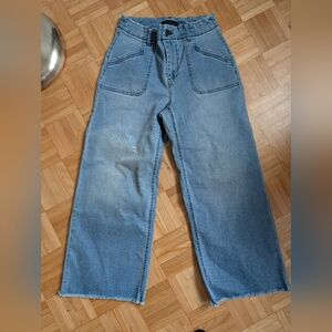 Wide-Leg Blue Jeans